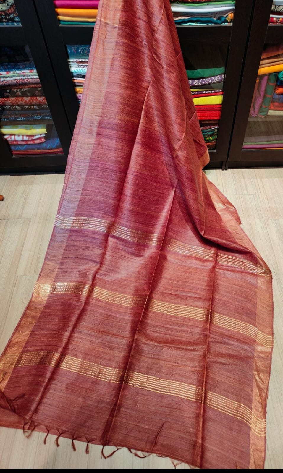 Tussar Silk Sarees With Running Blouse