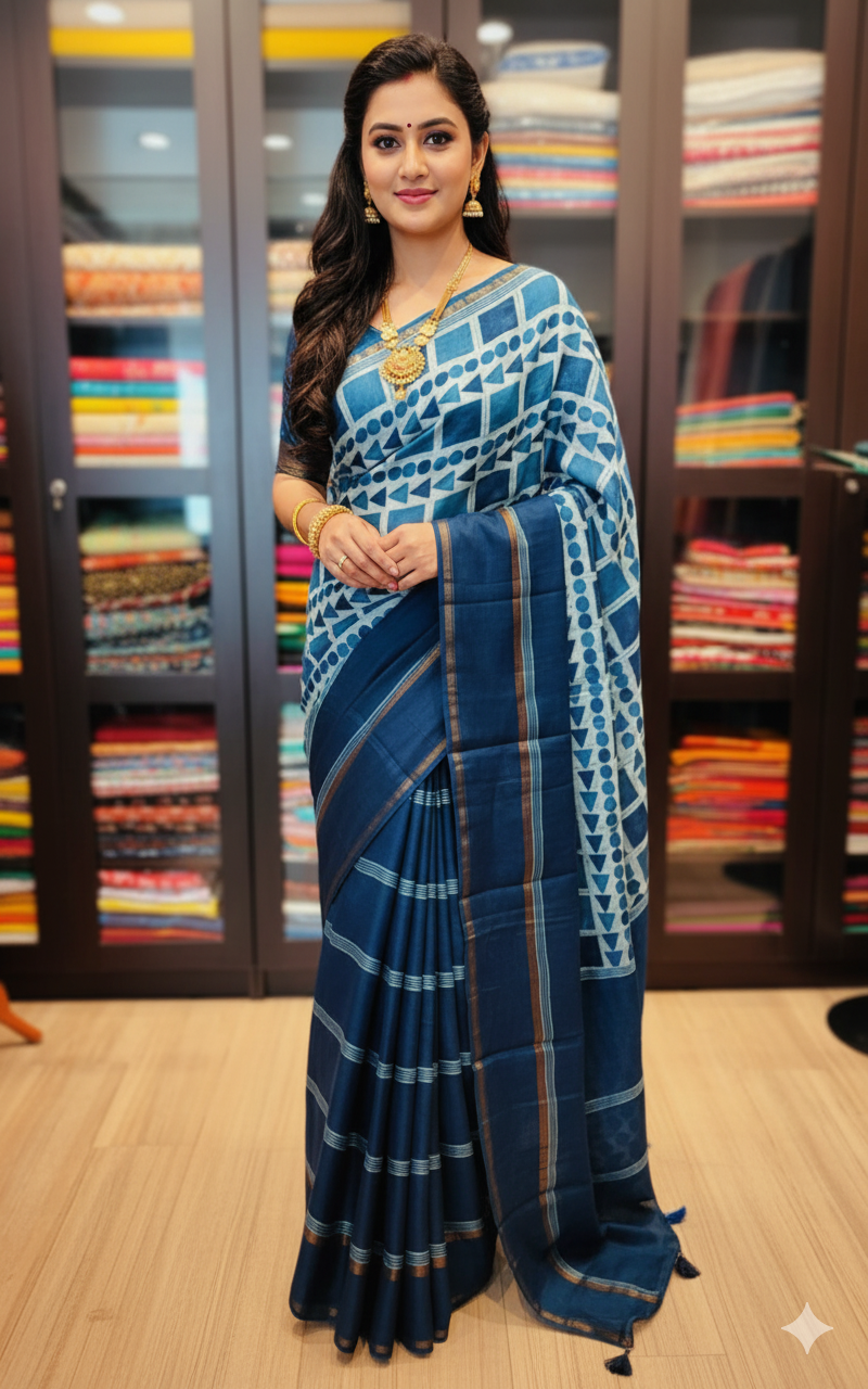 Hand-Block Chanderi Sarees