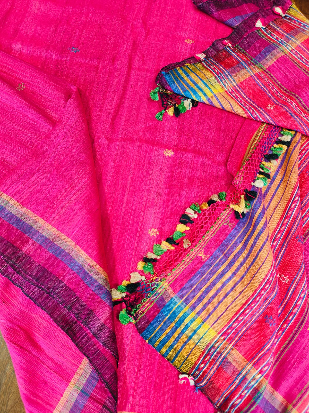 Tussar Bhujodi Silk Sarees With Running Blouse