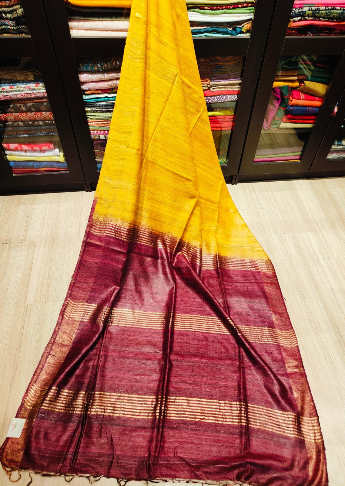 Tussar Silk Sarees With Running Blouse