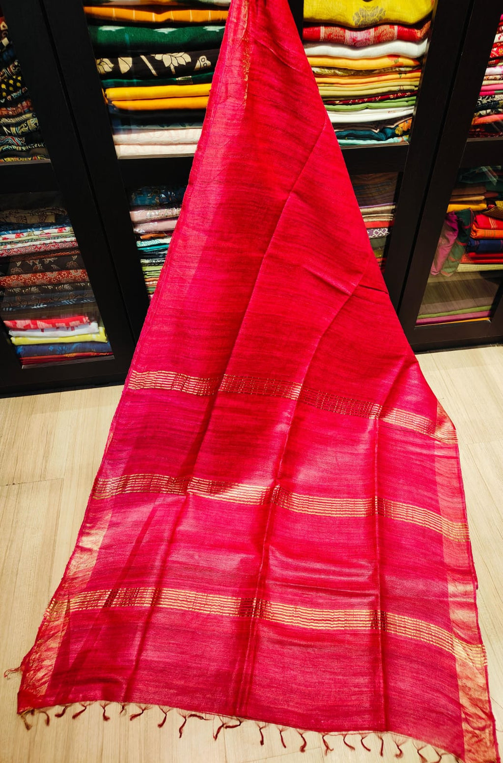 Tussar Silk Sarees With Running Blouse
