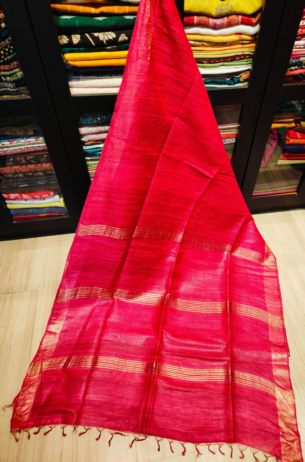 Tussar Silk Sarees With Running Blouse