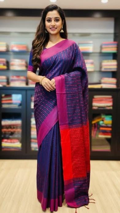 Pure Dhaniya Khali Cotton Sarees With Running Blouse