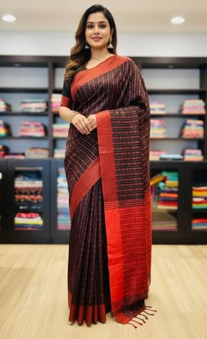 Pure Dhaniya Khali Cotton Sarees With Running Blouse