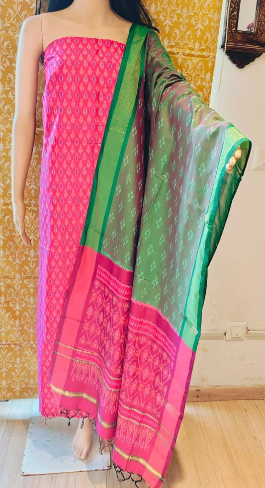 Pochampally Double Ikkt Cotton Suit