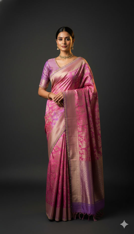 Radiance – Ombre Banarasi Crepe Silk Saree