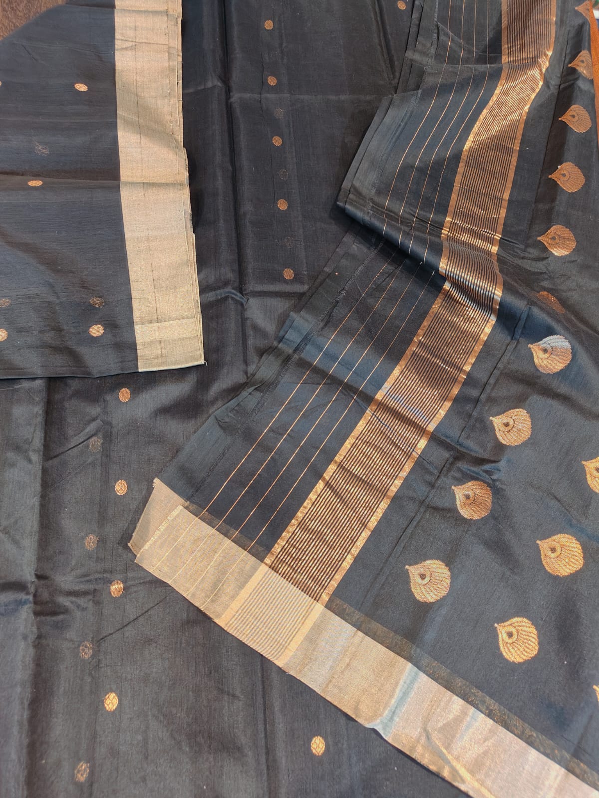 100% Pure Chanderi Sarees  With Running Blouse