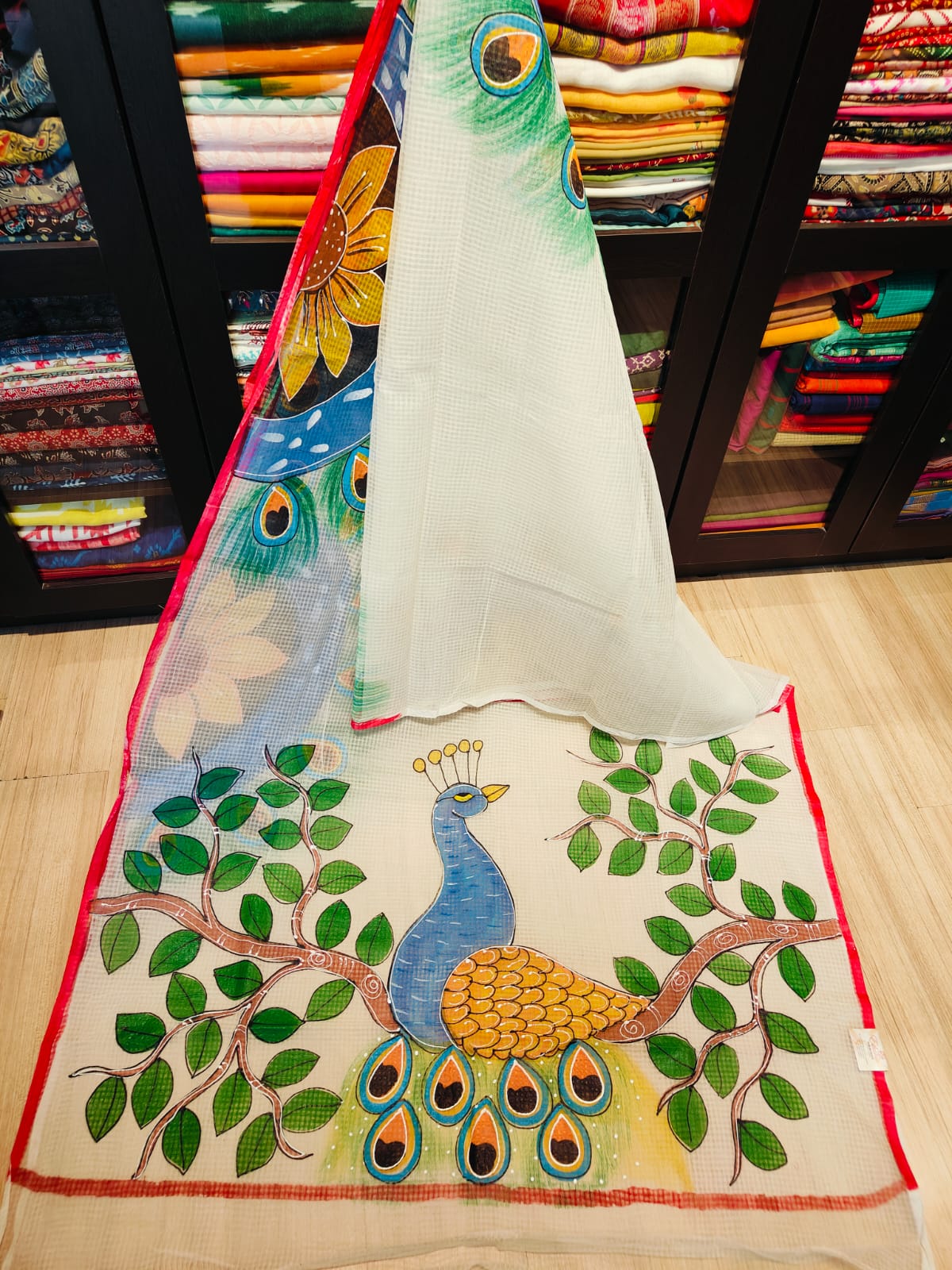Kota Hand Painted Saree With Running Blouse