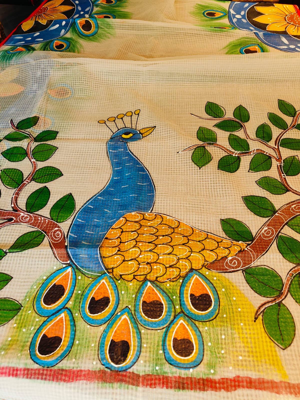 Kota Hand Painted Saree With Running Blouse
