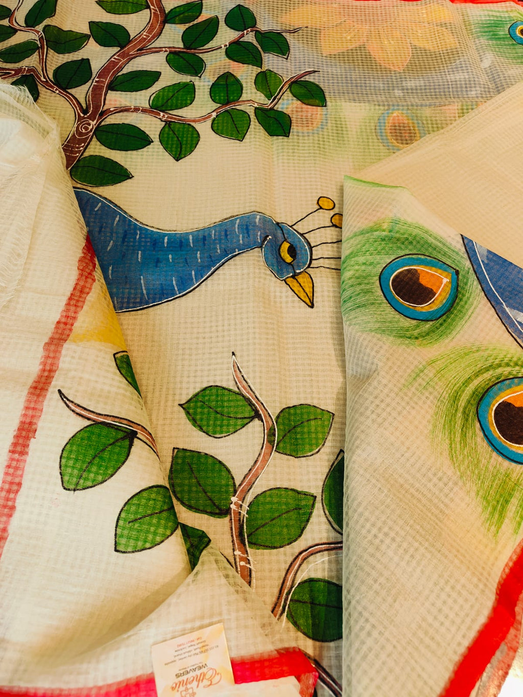 Kota Hand Painted Saree With Running Blouse
