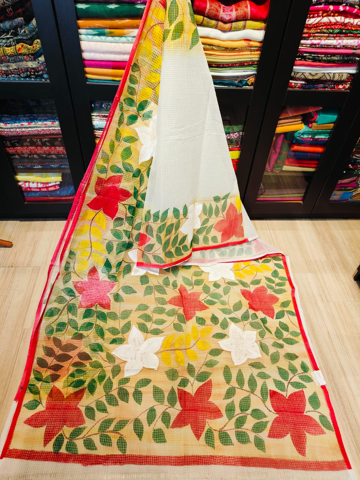Kota Hand Painted Saree With Running Blouse