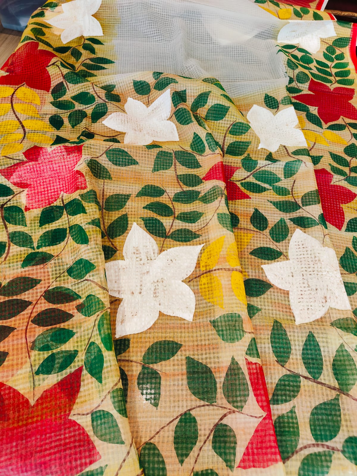 Kota Hand Painted Saree With Running Blouse