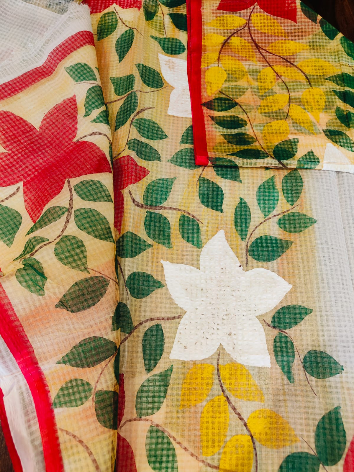Kota Hand Painted Saree With Running Blouse
