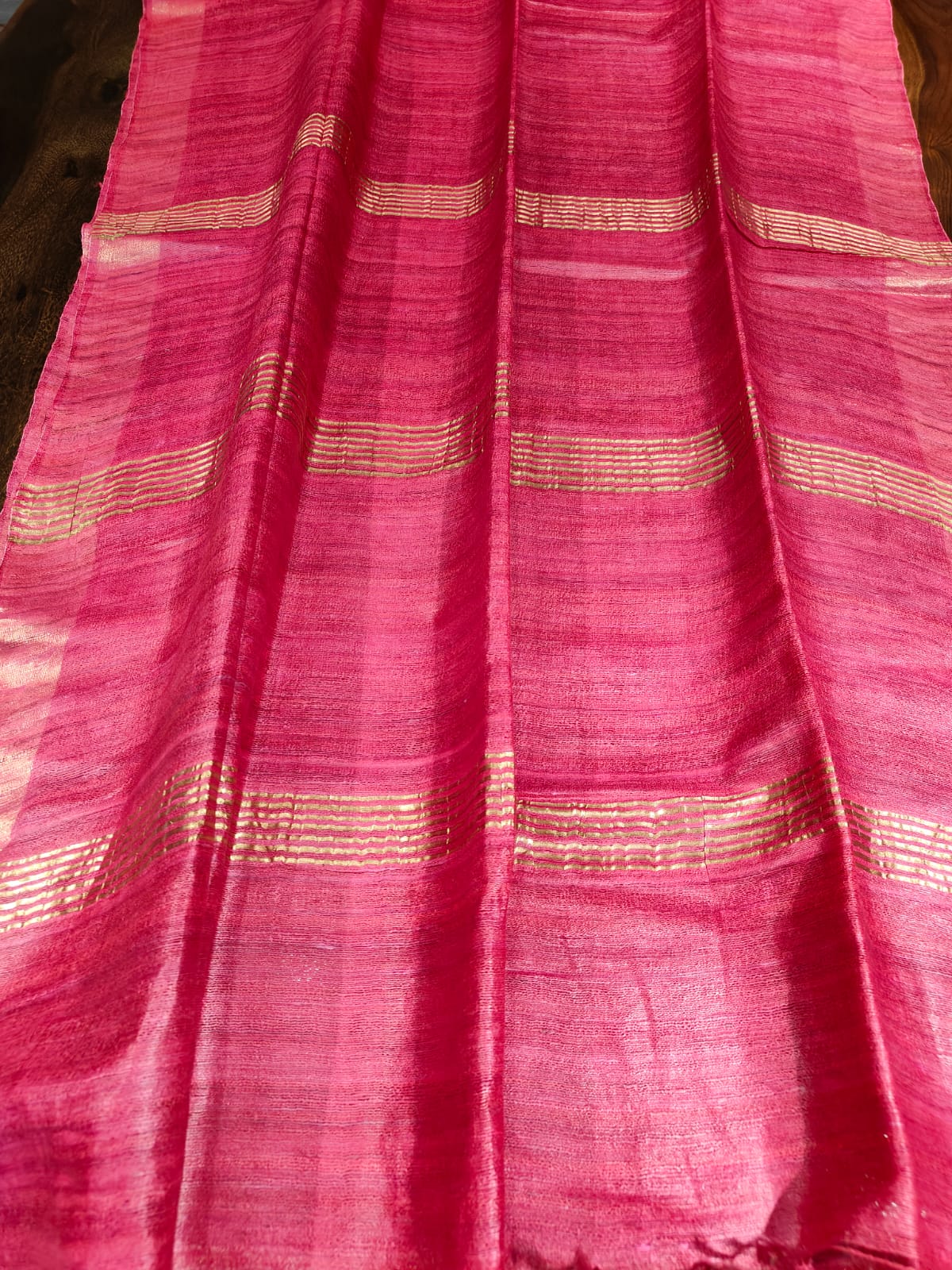 Tussar Silk Sarees With Running Blouse
