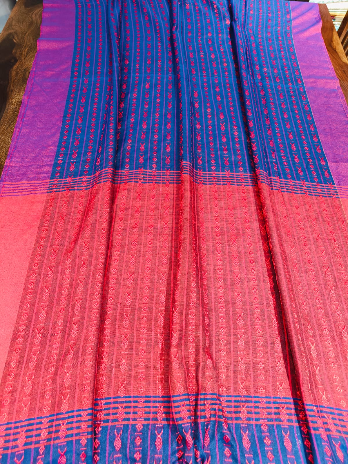 Pure Dhaniya Khali Cotton Sarees With Running Blouse