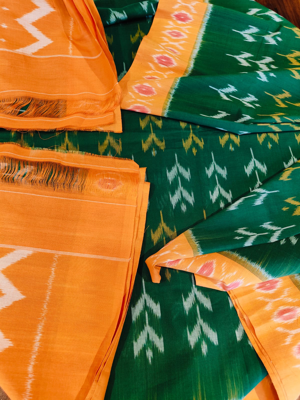 Pochampally Cotton Sarees With Running Blouse