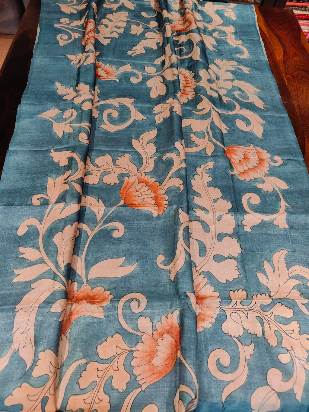 Kalmkari hand painted saree